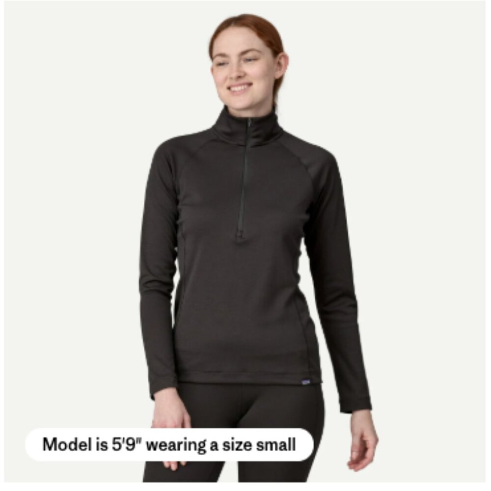 Black Womens patagonia quarterzip capilene midweight